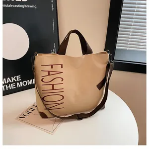 Large capacity canvas tote bag for women, casual shoulder bag for daily commuting and college.