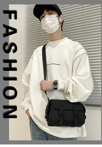 Bolso cruzado impermeable de nailon para hombre y mujer, elegante bandolera urbana.