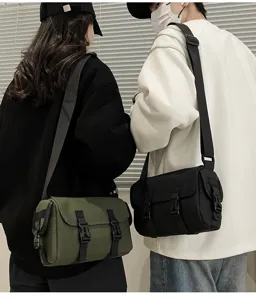 Bolso bandolera de nylon informal para hombres y mujeres, bolso táctico impermeable.