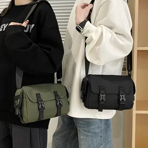 Bolso Bandolera Unisex de Tejido Oxford Impermeable Crossbody Bag Casual Streetwear para Parejas Uso Diario