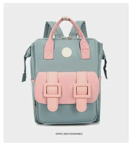 Multifunctional diaper backpack for mothers, stylish large capacity travel baby bag.