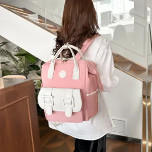 Multifunctional mommy backpack with large capacity, stylish travel bag for mothers and babies.