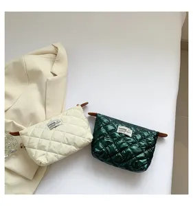 Bolsa de maquillaje acolchada elegante estuche cosmético gran capacidad organizador práctico.