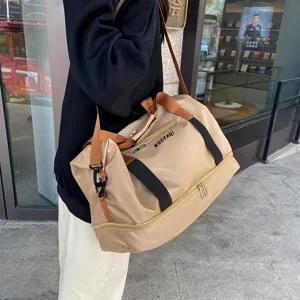 Bolso deportivo grande de fitness bolsa de viaje para viajes cortos hombro minimalista.