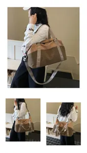 Modische Reisetasche für Damen, lässige Canvas Schulter- und Umhängetasche für Pendeln und Sport.