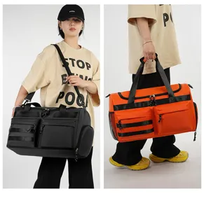 Grand sac de voyage de sport avec compartiment à chaussures, bagage multifonctionnel.