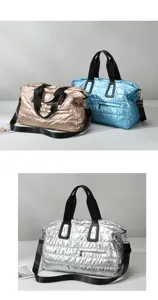 Puffer quilted duffel bag travel luggage waterproof shoulder bag gym fitness sports bag