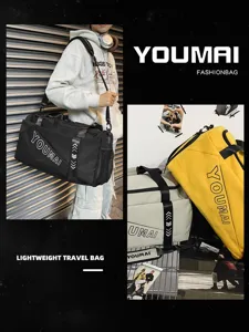 Stylish large capacity travel duffel bag, casual shoulder fitness gym bag for daily commute.