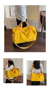 Bolsa de viaje amarilla para hombre y mujer, bolso deportivo casual de gimnasio y fin de semana.