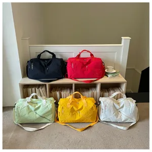Bolso de viaje casual de color sólido gran capacidad bolsa de deporte fitness yoga bandolera