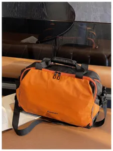 Colorblock travel duffel bag stylish gym bag commuter shoulder luggage bag for weekend trips.
