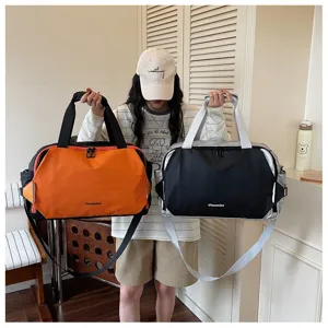 Fashion colorblock travel duffel bag for gym, sports, and short business trips.