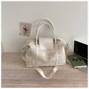 Canvas travel duffel bag casual shoulder crossbody bag for daily commuting and short trips.