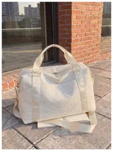 Starry print travel duffel bag, casual shoulder bag for women, commuter gym luggage bag.