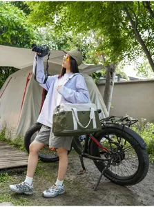 Outdoor color-blocked canvas travel duffel shoulder bag for hiking camping and daily use