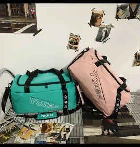 Fashion large capacity travel duffel bag gym sports shoulder bag with dry wet separation.