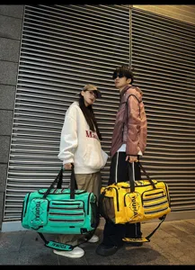 Trendy Korean style travel duffel bag large capacity multi-functional sports fitness luggage
