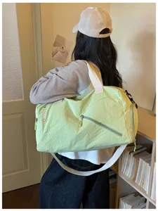 Bolso de viaje corto casual de moda color sólido bolsa de almacenamiento yoga deporte