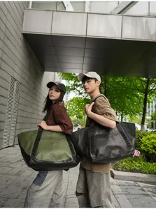 Outdoor travel duffel bag for short trips, business commute, and camping handbag detail view.