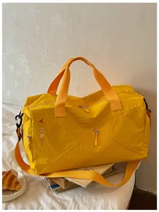Bolso de viaje amarillo bolsa deportiva fitness yoga bandolera gran capacidad fin de semana