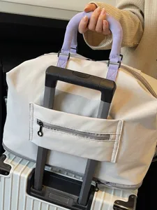 Large capacity travel duffel bag with trolley sleeve lightweight overnight weekender bag for women men