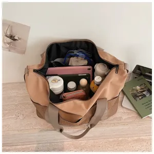 Large capacity travel bag expandable weekend duffel bag tote handbag for women gym sports