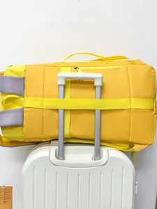 Large capacity travel backpack yellow luggage sleeve daypack waterproof outdoor sports bag