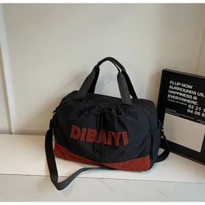 Black red duffel travel bag stylish casual commuter crossbody shoulder bag for daily use