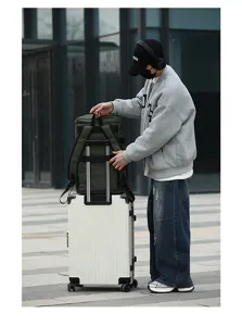 Solid color waterproof travel backpack large capacity mountaineering sports business casual bag
