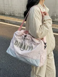 Fashion travel duffel bag light commuter shoulder bag casual pink large capacity luggage