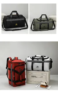 Large capacity waterproof travel duffel bag multi-functional sports fitness backpack.