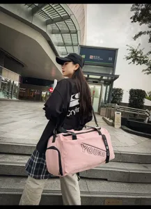 Large capacity travel duffel bag for women and men, gym sports bag with wet compartment.