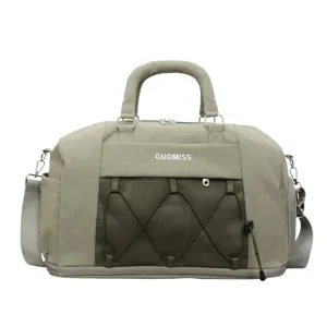 Fashionable short travel duffel bag with dry-wet separation for gym yoga and trips.