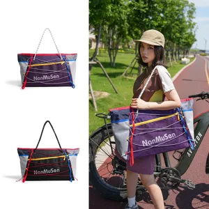 Multifunctional drawstring travel duffel bag outdoor sports fitness luggage shoulder bag.