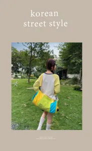Borsa da viaggio colorblock alla moda impermeabile grande capacità borsa a tracolla fitness