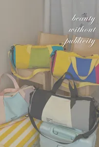 Elegante borsone da viaggio color-block, borsa a tracolla sportiva impermeabile per donna.