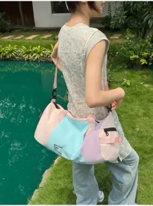 Borsa da viaggio color-block moda primavera estate borsa sportiva impermeabile donna moda