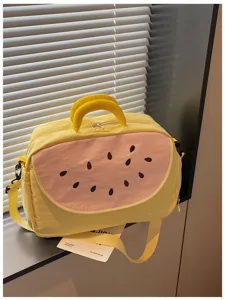 Borsa da viaggio carina con motivo anguria grande capacità borsa a tracolla in tela per fitness
