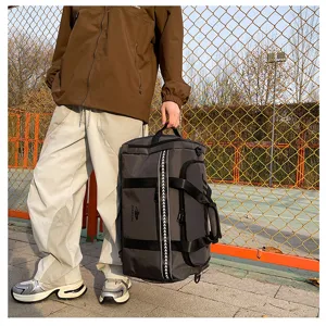Detailed view of the large capacity waterproof travel duffel bag for sports and fitness.