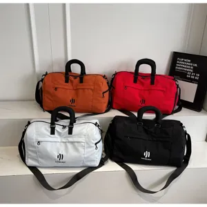 Large capacity solid color travel bag lightweight sports fitness luggage yoga storage bag.