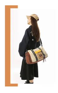 Large capacity travel duffel bag stylish colorblock gym bag for sports and weekend trips.