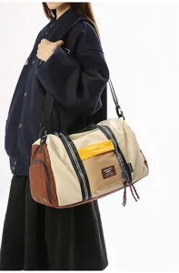 Large capacity travel duffel bag gym sports shoulder bag with multiple compartments for men women