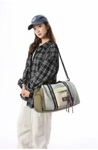 Large capacity travel duffel bag for short trips, gym, fitness and yoga workouts.