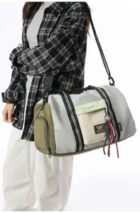 Large capacity travel duffel bag with multi-color design, ideal for gym, sports and short trips.