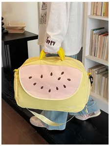 Borsa da viaggio anguria carina grande capacità tela borsa a tracolla palestra per donne