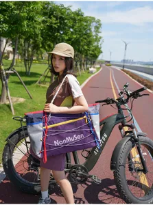 Lightweight outdoor cycling crossbody bag, casual drawstring travel luggage storage shoulder pack