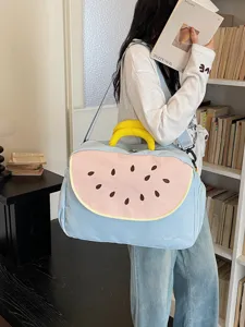 Borsa da viaggio simpatica anguria grande capacità, perfetta per vacanze, yoga e fitness.