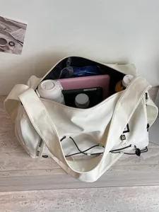 Large capacity canvas travel duffel bag waterproof fitness gym shoulder bag for outdoor sports use