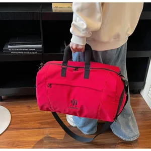 Large capacity solid travel duffel bag lightweight sports gym luggage carry-on bag