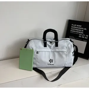 Large capacity solid color travel duffel bag lightweight gym sports luggage cabin bag